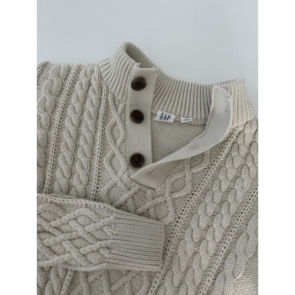 GAP Kids Boys Medium Pullover Cable Knit Fishermans Sweater Cream Beige - Picture 1 of 10